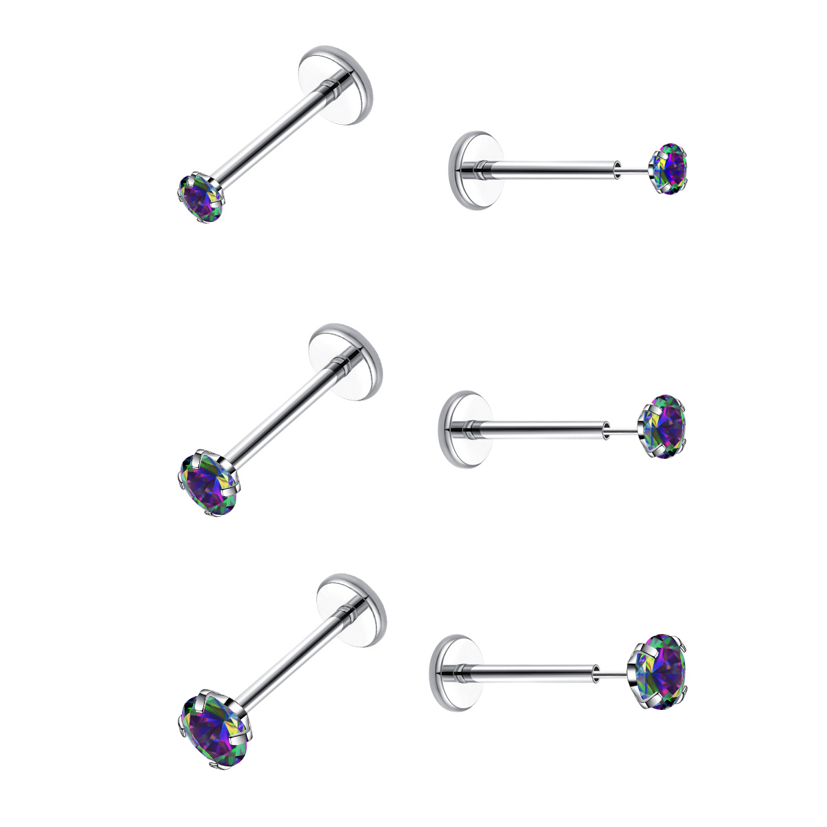 Tragus Flat Back - 20G Flat Back Threadless Earring Hypoallergenic