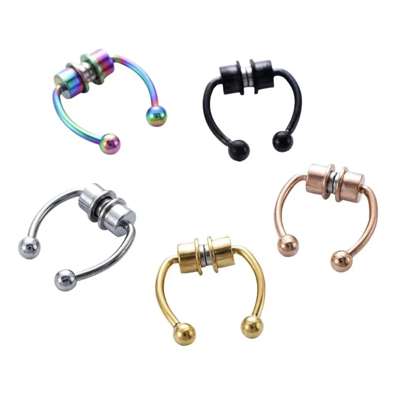 Body Jewelry Hoops - 1/2/3Pcs Fake Magnetic Nose Rings, Faux