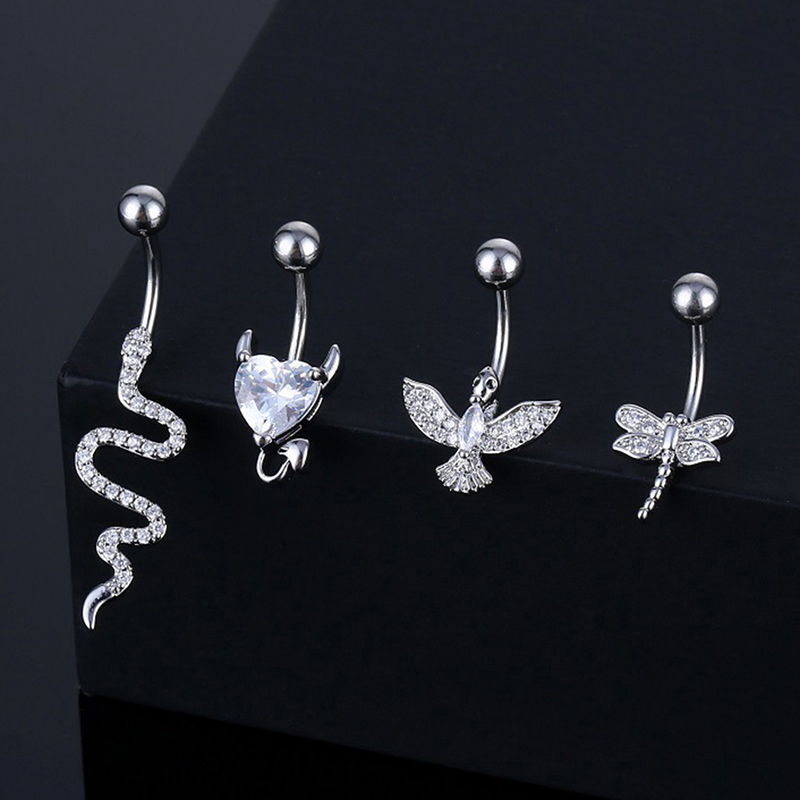 Body Jewelry Hoops - Crystal Belly Button Ring Animal Shape
