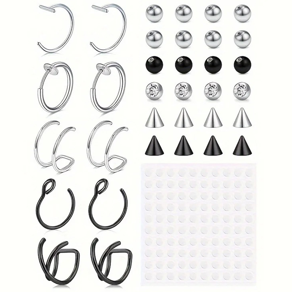 Body Jewelry Hoops - Fake Piercings Fake Lip Ring Fake