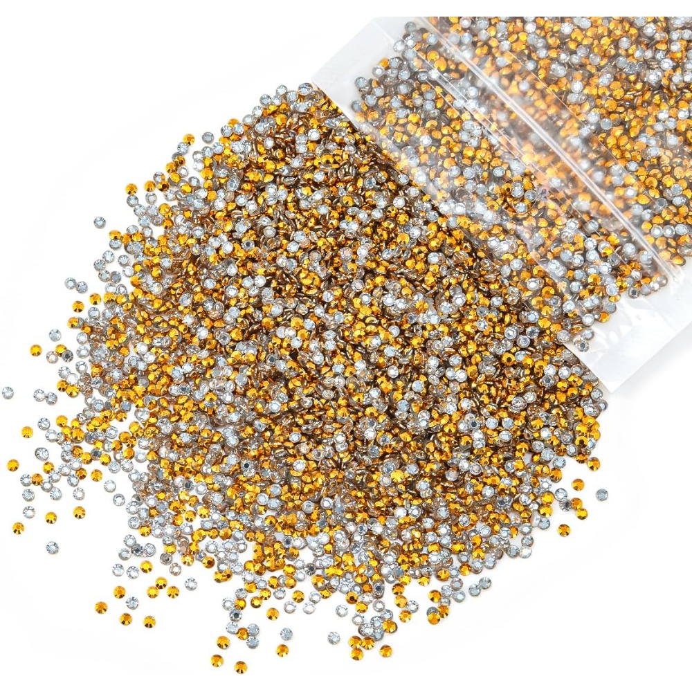 Yellow Body Jewelry - 10000PCS 2mm Golden Yellow Resin Rhinestones