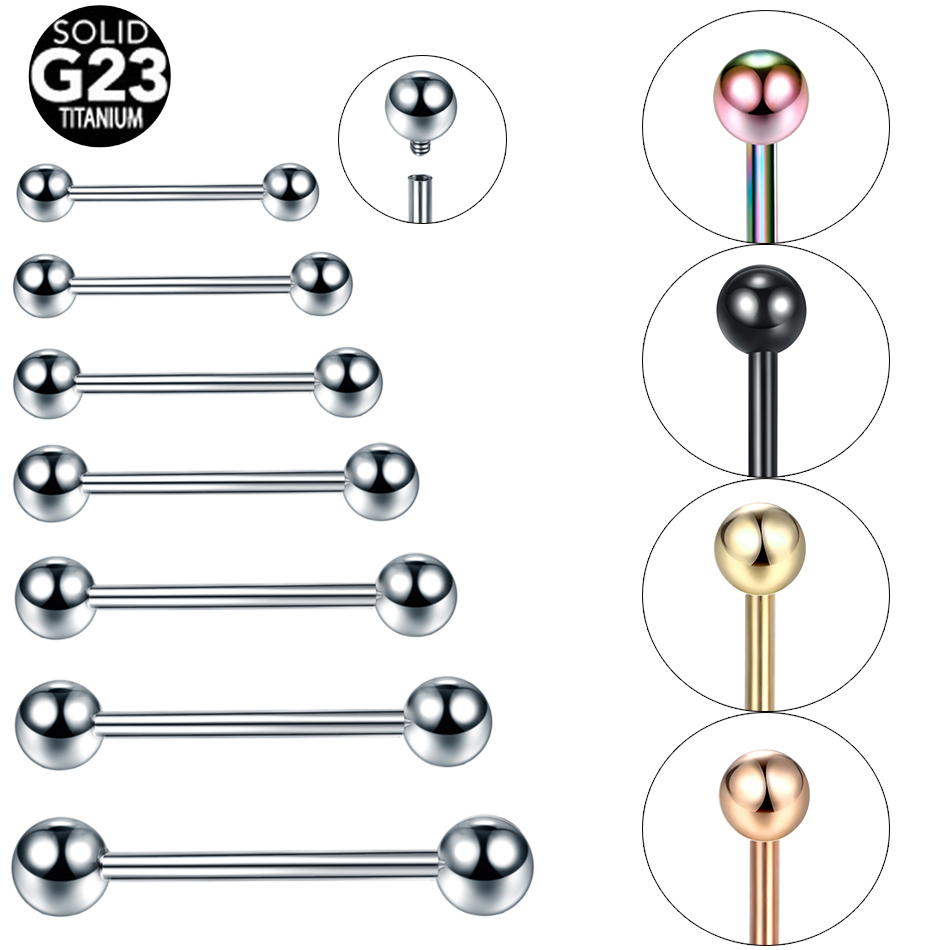 Body Jewelry Industrial - 10Pcs/lot G23 Titanium Tongue Piercing Ring