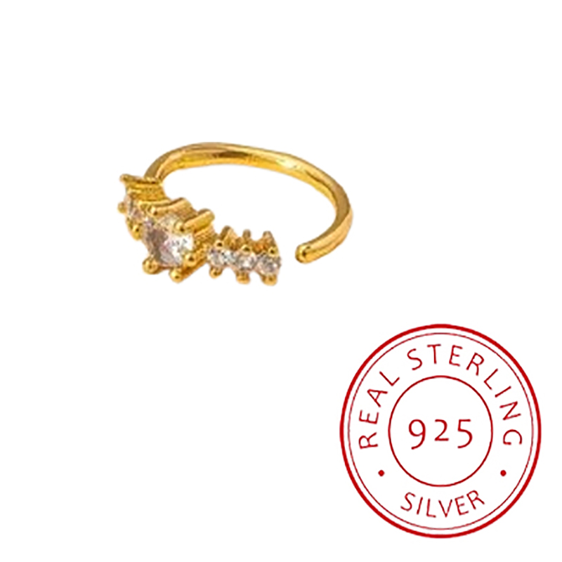Yellow Body Jewelry - Simple Single Row Geometric S925 Silver