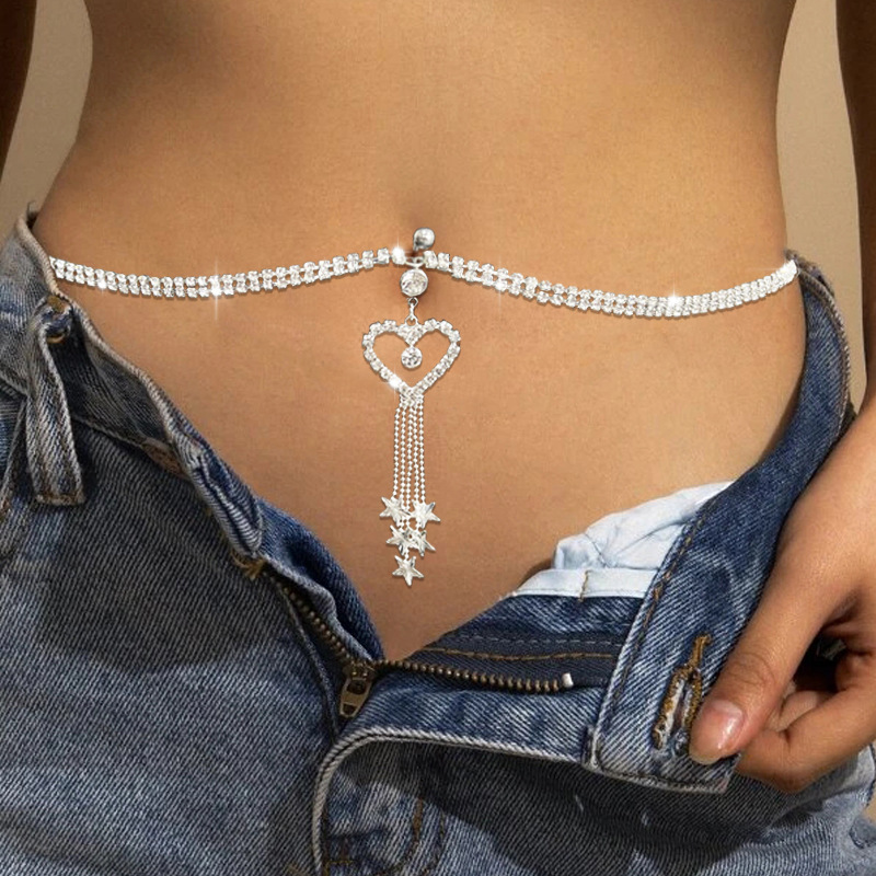 Body Jewelry Hoops - GLAMing Boho Heart Dangle Rhinestone Piercing