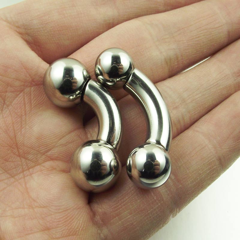 Nipple Bar Curved - SaYao short bar Big Ball Stainless