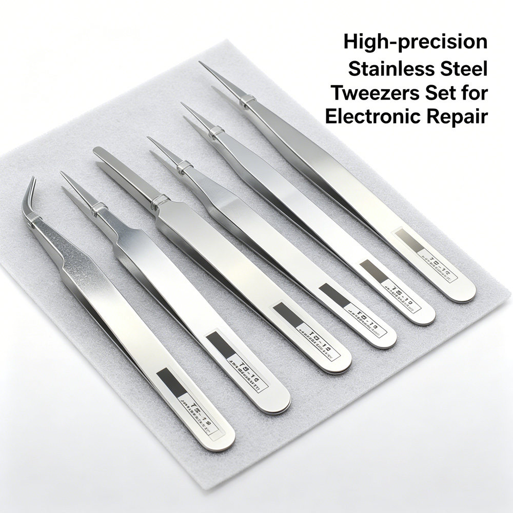 Body Jewelry Tool - Anti-magnetic Stainless Steel Tweezers Kit 6
