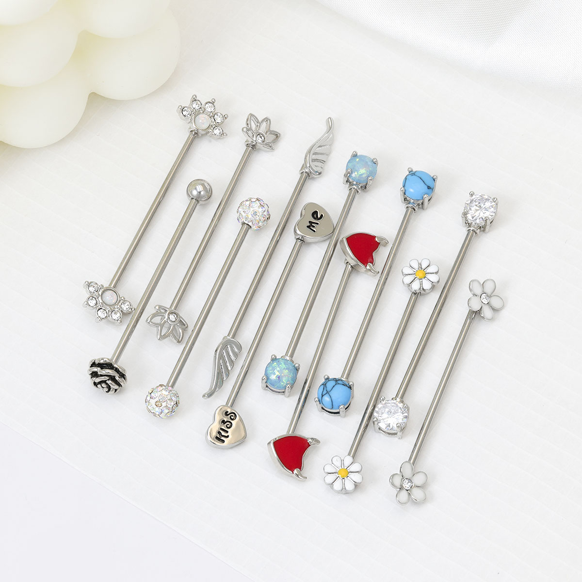 Body Jewelry Industrial - 16G Arrows Hearts Industrial Barbell Surgical