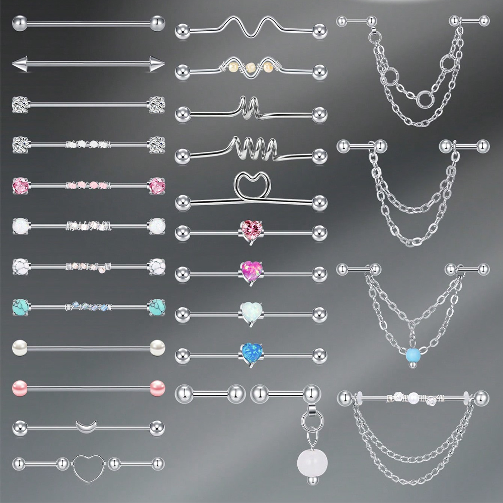 Body Jewelry Industrial - 14G Industrial Barbell Cartilage Earring Body