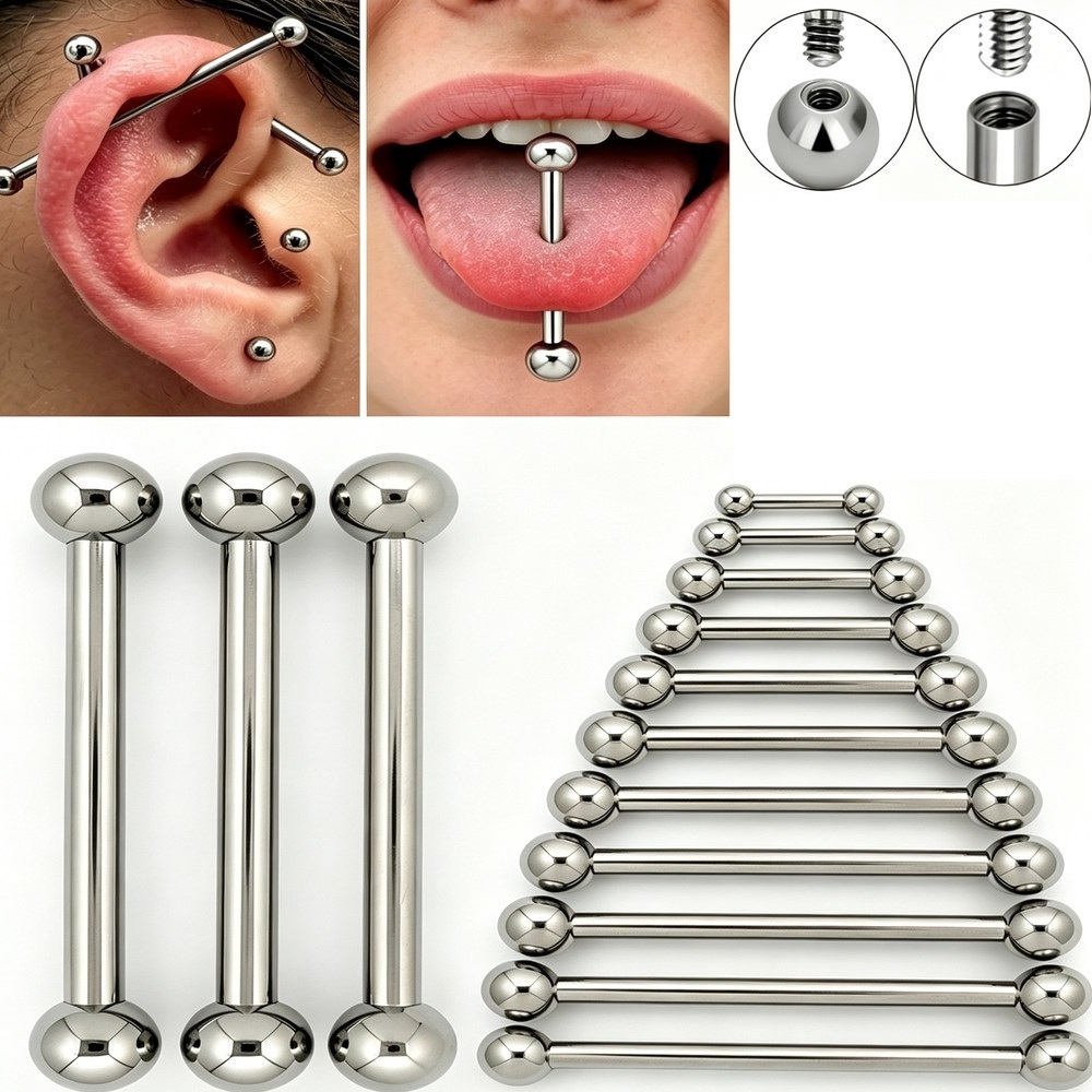 Body Jewelry Industrial - 14G 16G G23 Titanium Straight Barbell