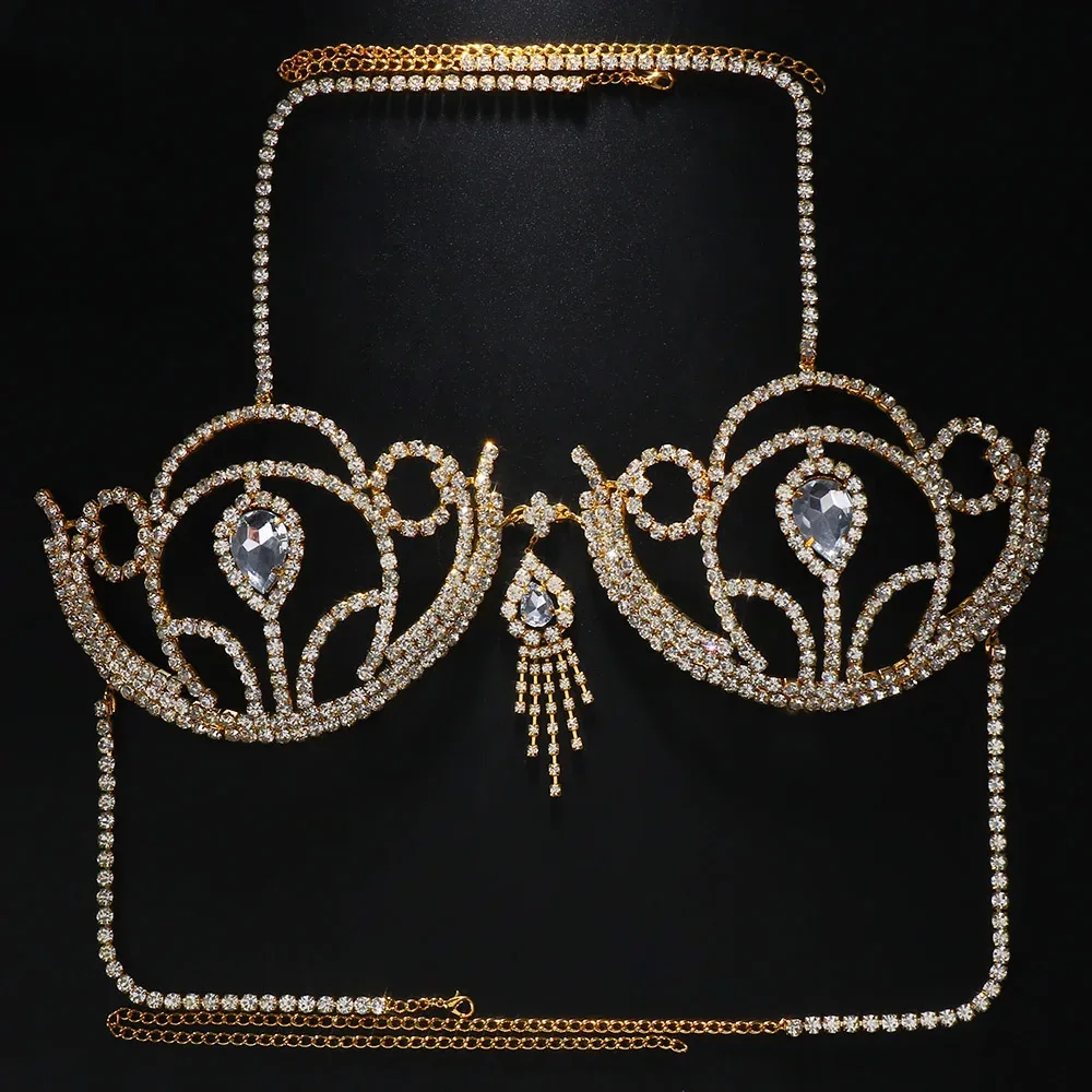 Luxury Rhinestone Bikini Bra G - Body Jewelry Bra 评论和价格