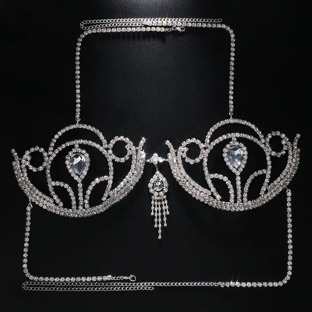 Luxury Rhinestone Bikini Bra G - Body Jewelry Bra 评论和价格
