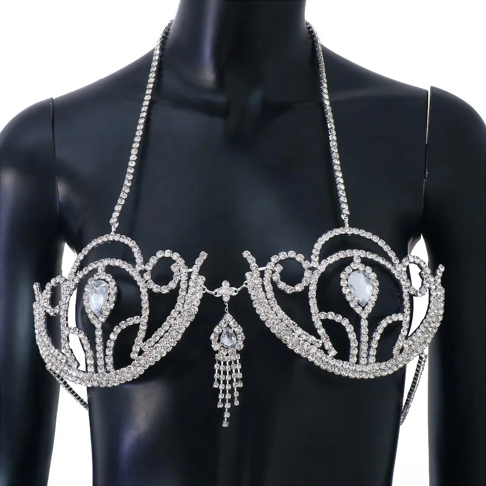 Luxury Rhinestone Bikini Bra G - Body Jewelry Bra 评论和价格
