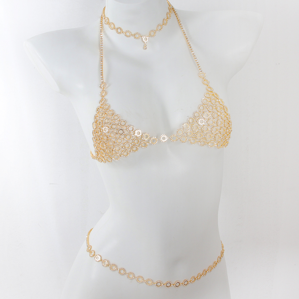 Fashionable Circular Splicing  - Body Jewelry Bra 评论和价格