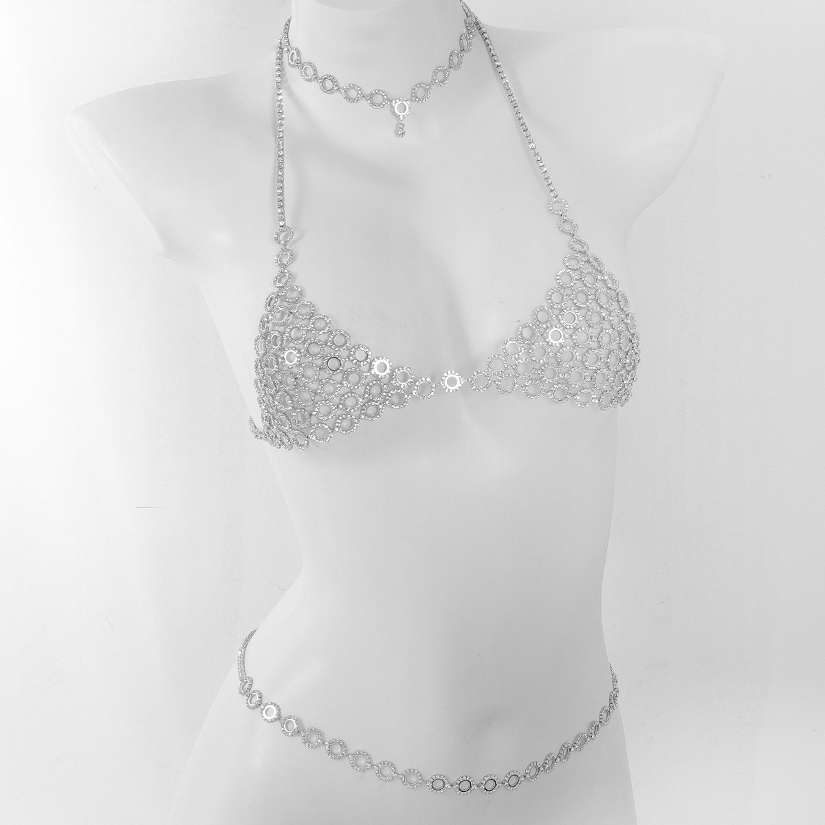 Fashionable Circular Splicing  - Body Jewelry Bra 评论和价格