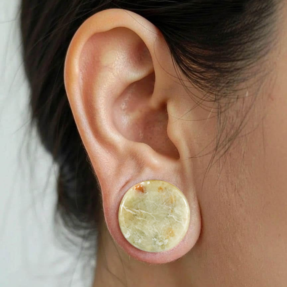1-2PCS Nature Green-yellow Jad - Yellow Body Jewelry 评论和价格