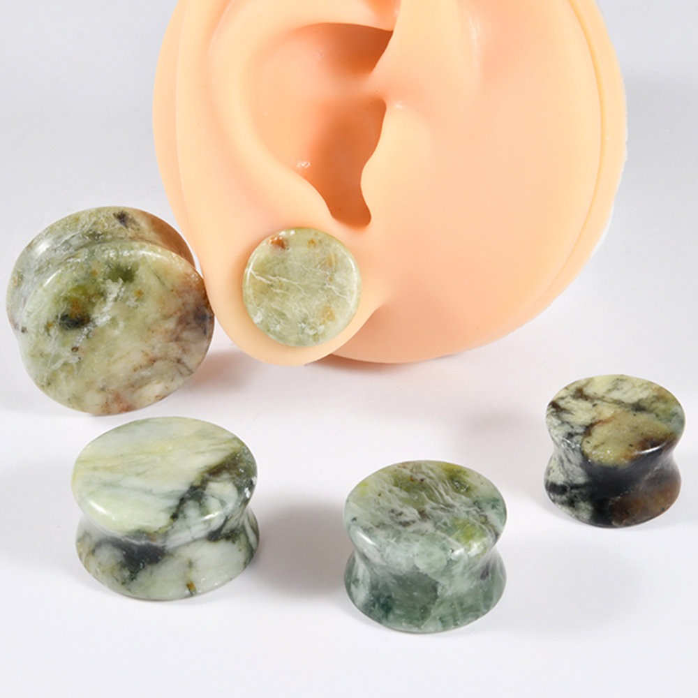 1-2PCS Nature Green-yellow Jad - Yellow Body Jewelry 评论和价格