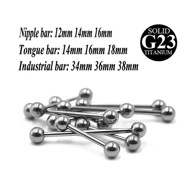 2PCS G23 Titanium Tongue Pierc - Body Jewelry Industrial 评论和价格