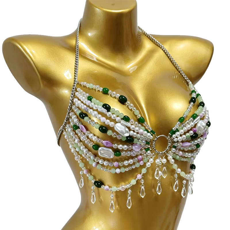 Handmade Music Festival Costum - Body Jewelry Bra 评论和价格
