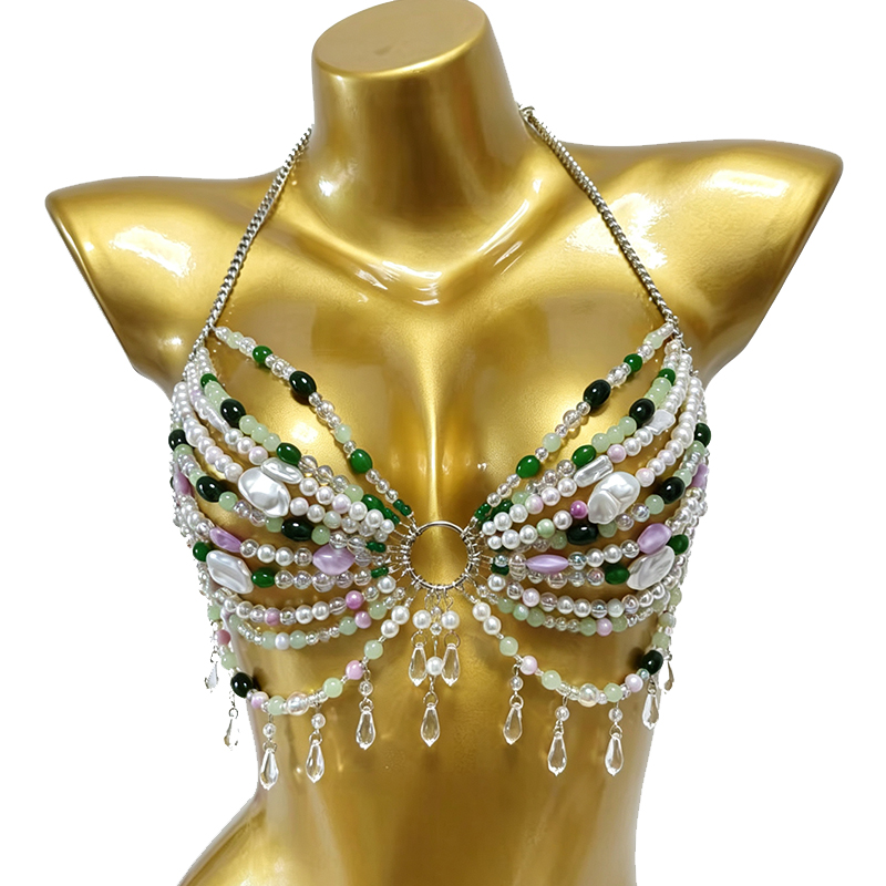 Handmade Music Festival Costum - Body Jewelry Bra 评论和价格