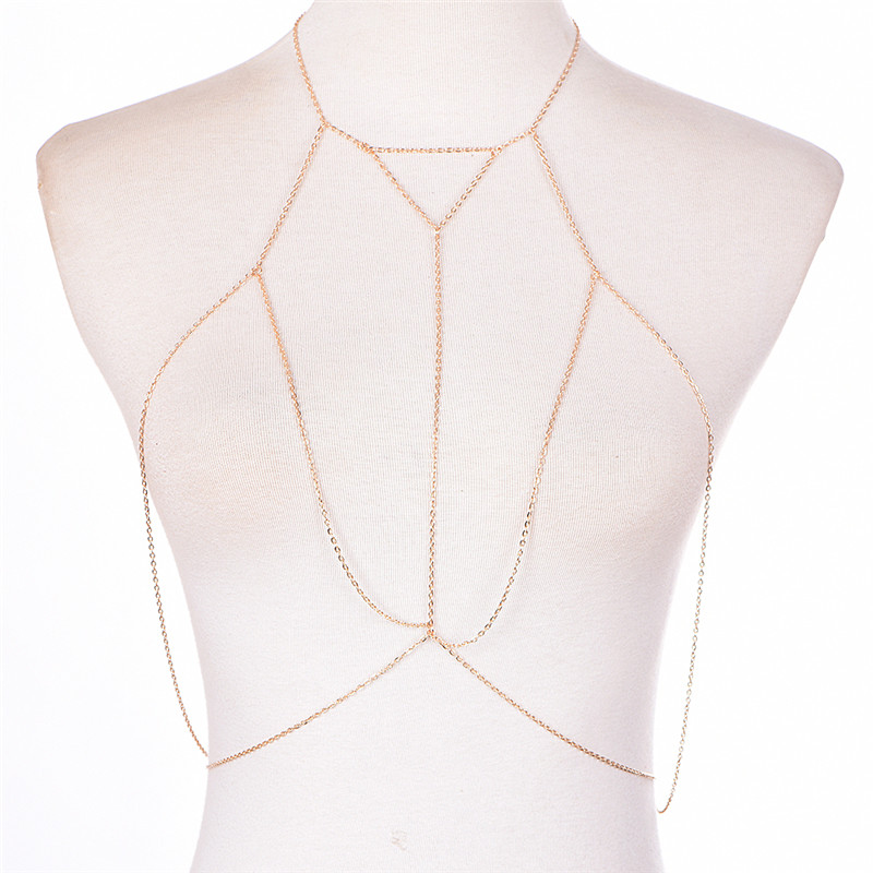 Gold Silver Fashion Link Chain - Body Jewelry Bra 评论和价格