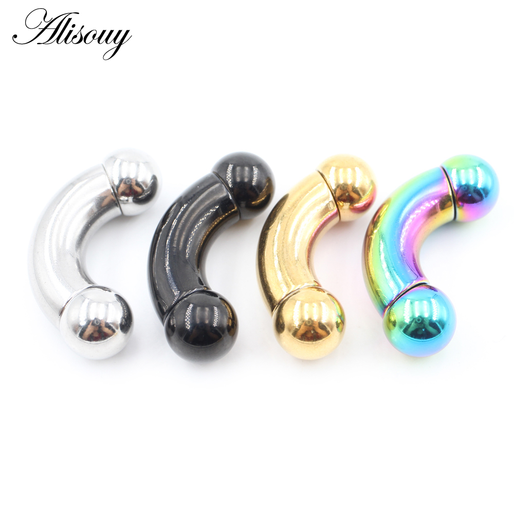 Alisouy 1pc Stainless Steel Bi - Nipple Bar Curved 评论和价格