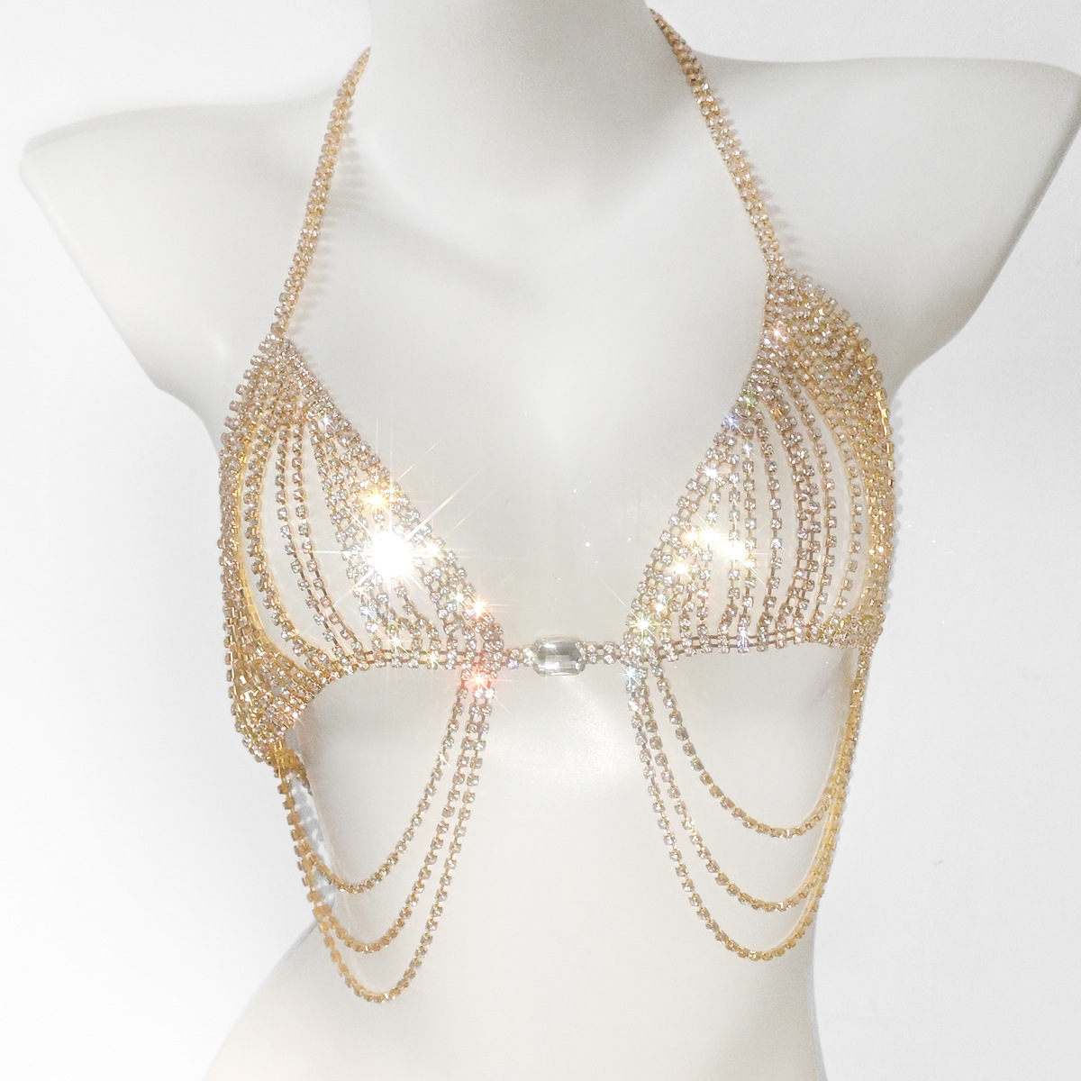 Fashionable Tassels Sexy Rhine - Body Jewelry Bra 评论和价格