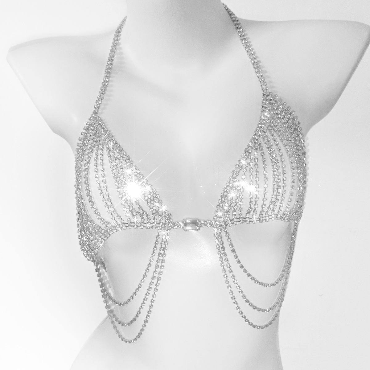 Fashionable Tassels Sexy Rhine - Body Jewelry Bra 评论和价格