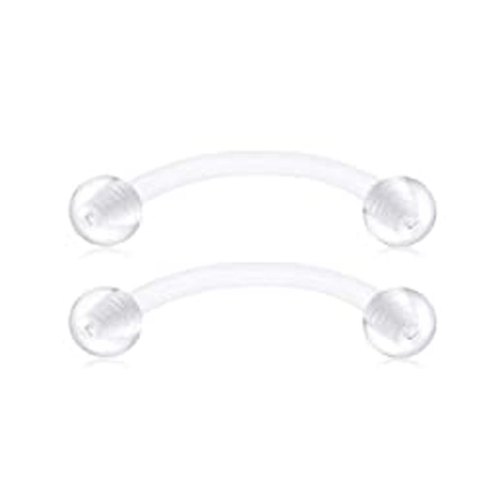 16G Stainless Steel Long Nippl - Nipple Bar Curved 评论和价格