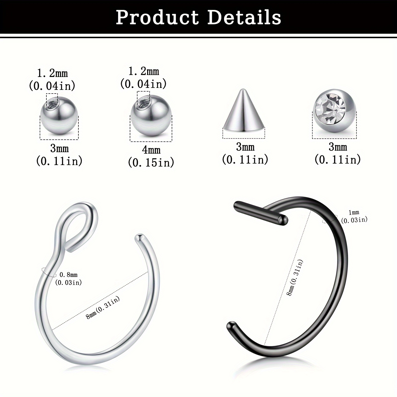 Fake Piercings Fake Lip Ring F - Body Jewelry Hoops 评论和价格