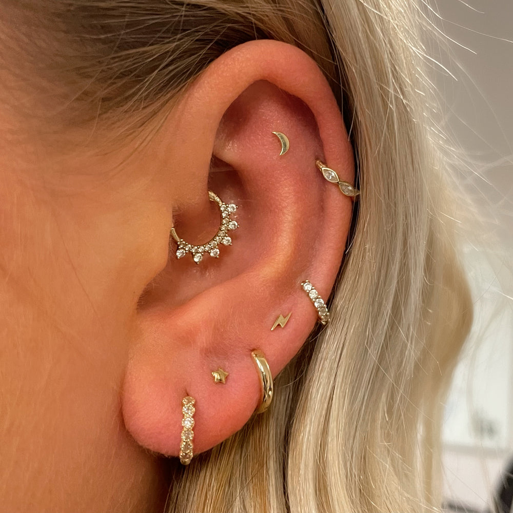 1PC Star Moon Lightning Zircon - Tragus Flat Back 评论和价格