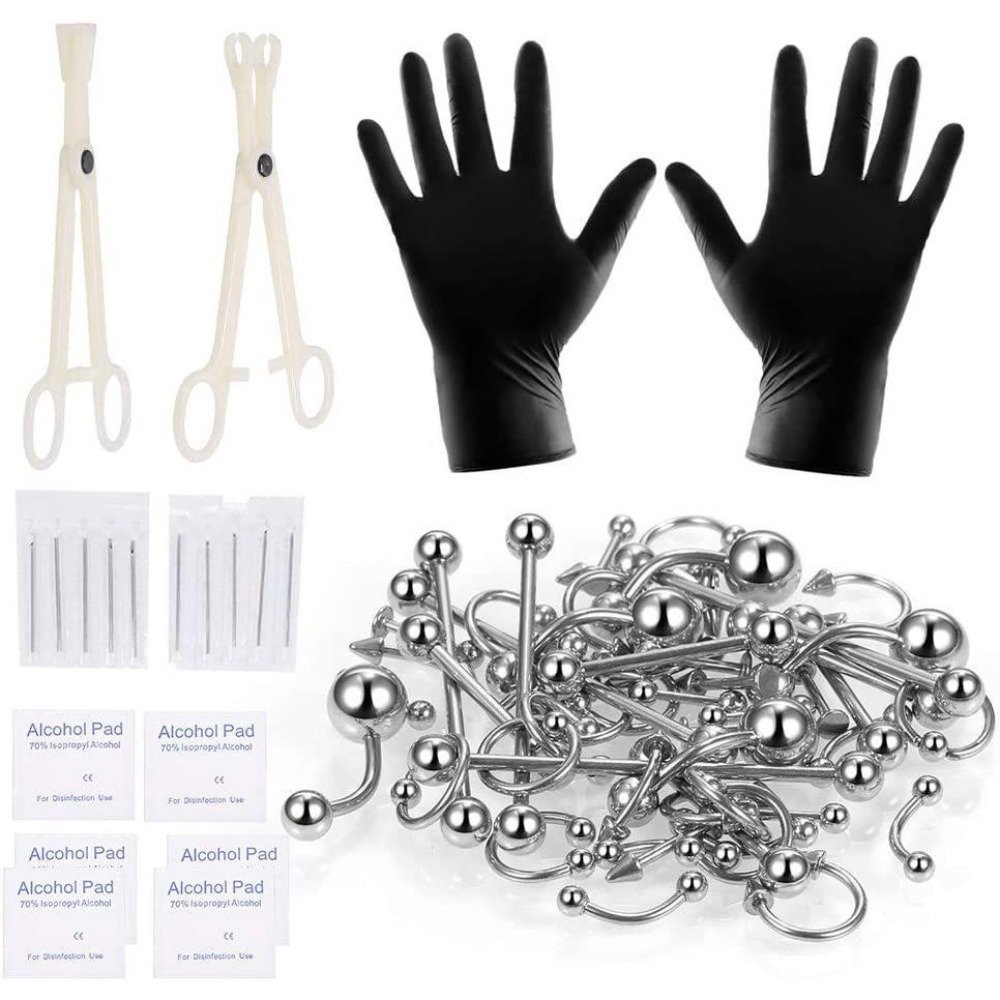 150/140/85/70/42Pcs Body Pierc - Body Jewelry Hoops 评论和价格