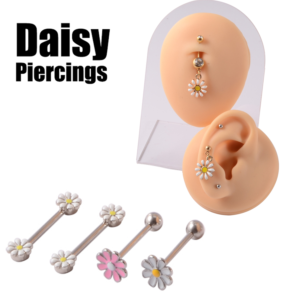 361L Surgical Steel Daisy Flow - Yellow Body Jewelry 评论和价格