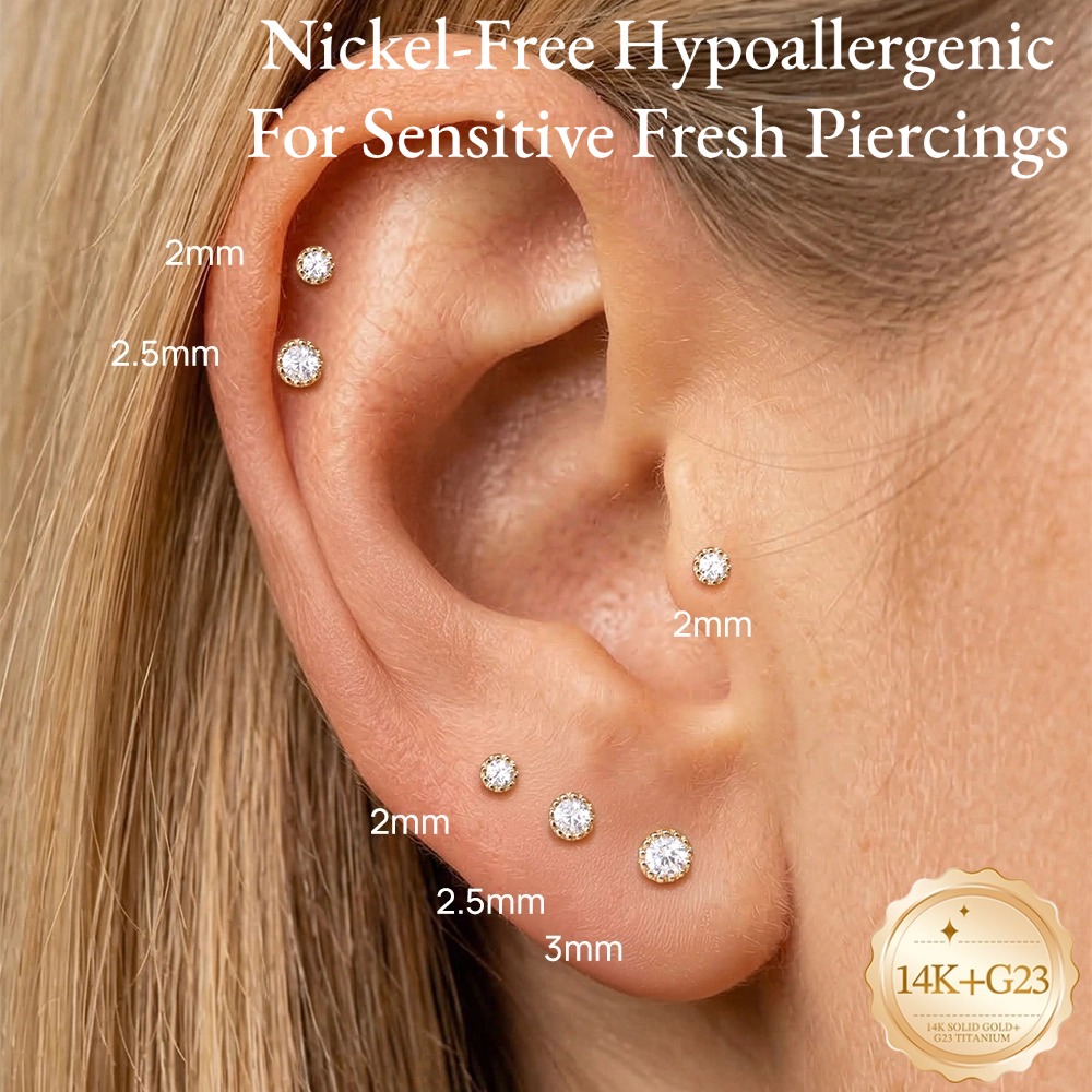 DIeSchein 14K Solid Gold Pierc - Tragus Flat Back 评论和价格