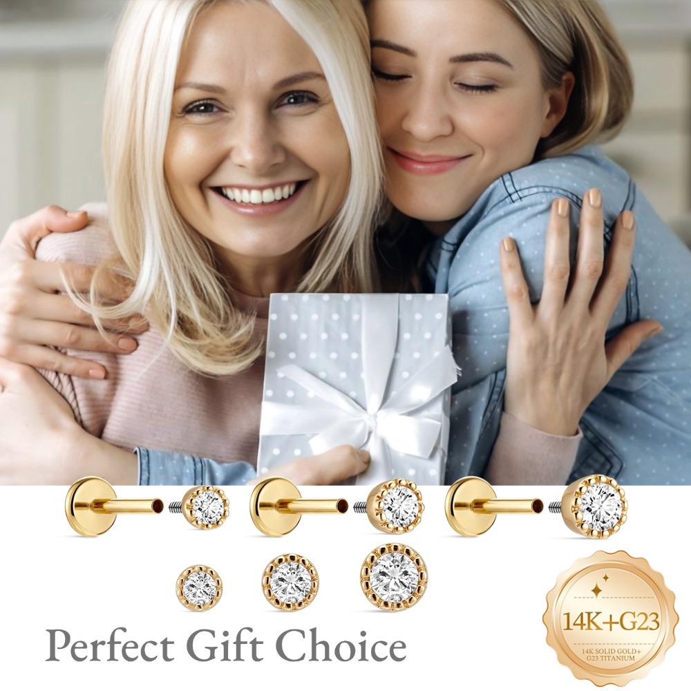 DIeSchein 14K Solid Gold Pierc - Tragus Flat Back 评论和价格