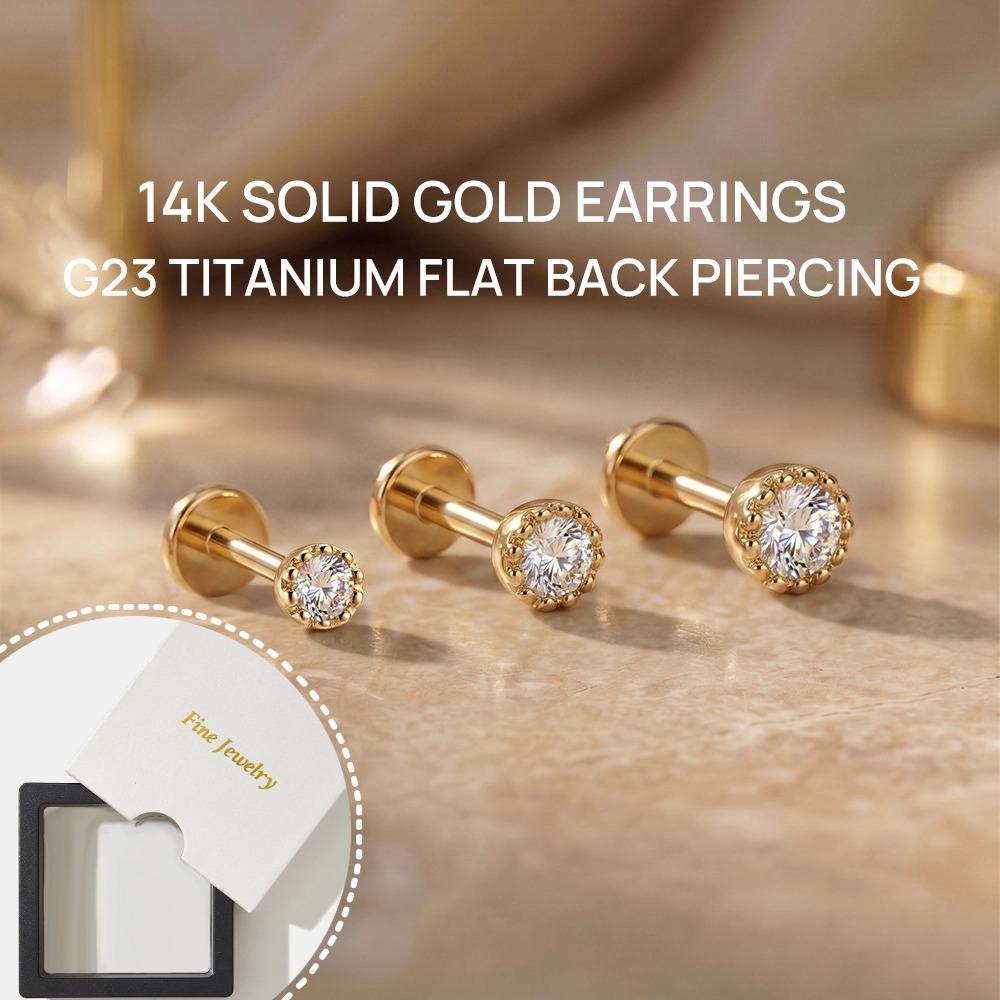 DIeSchein 14K Solid Gold Pierc - Tragus Flat Back 评论和价格