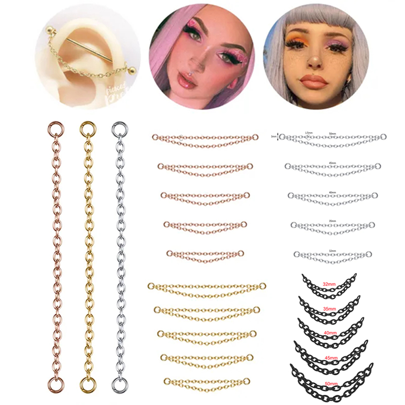 1PC Silver/Gold Color Nose Cha - Body Jewelry Industrial 评论和价格