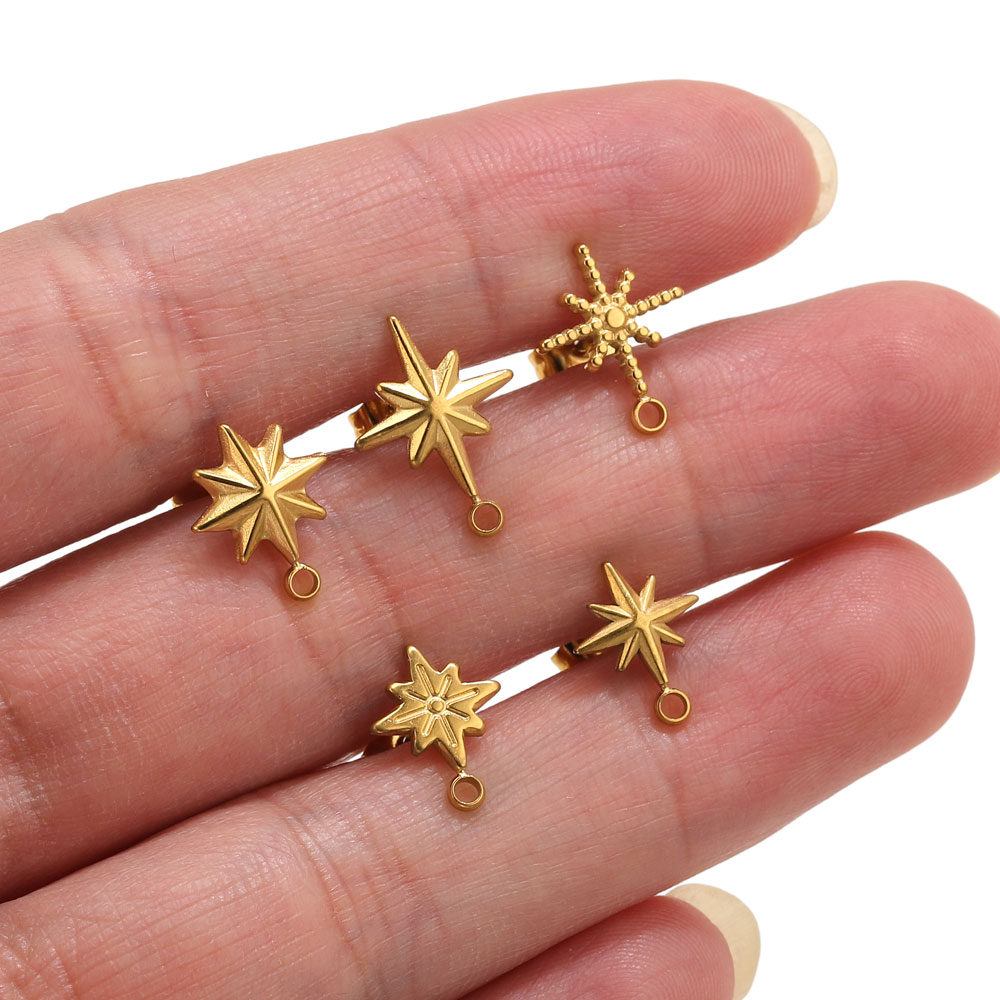 6pcs Stainless Steel Star Earr - Body Jewels 评论和价格