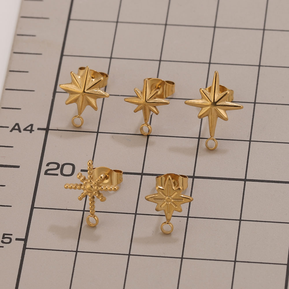 6pcs Stainless Steel Star Earr - Body Jewels 评论和价格