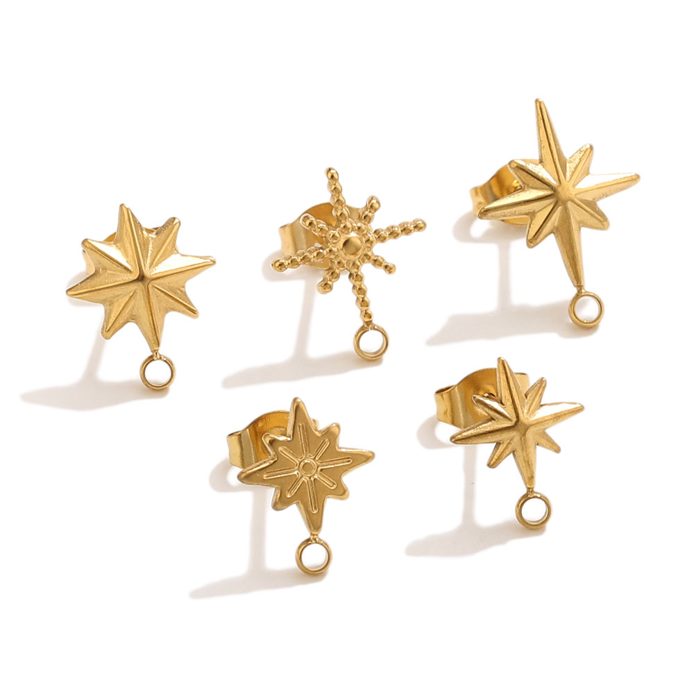 6pcs Stainless Steel Star Earr - Body Jewels 评论和价格