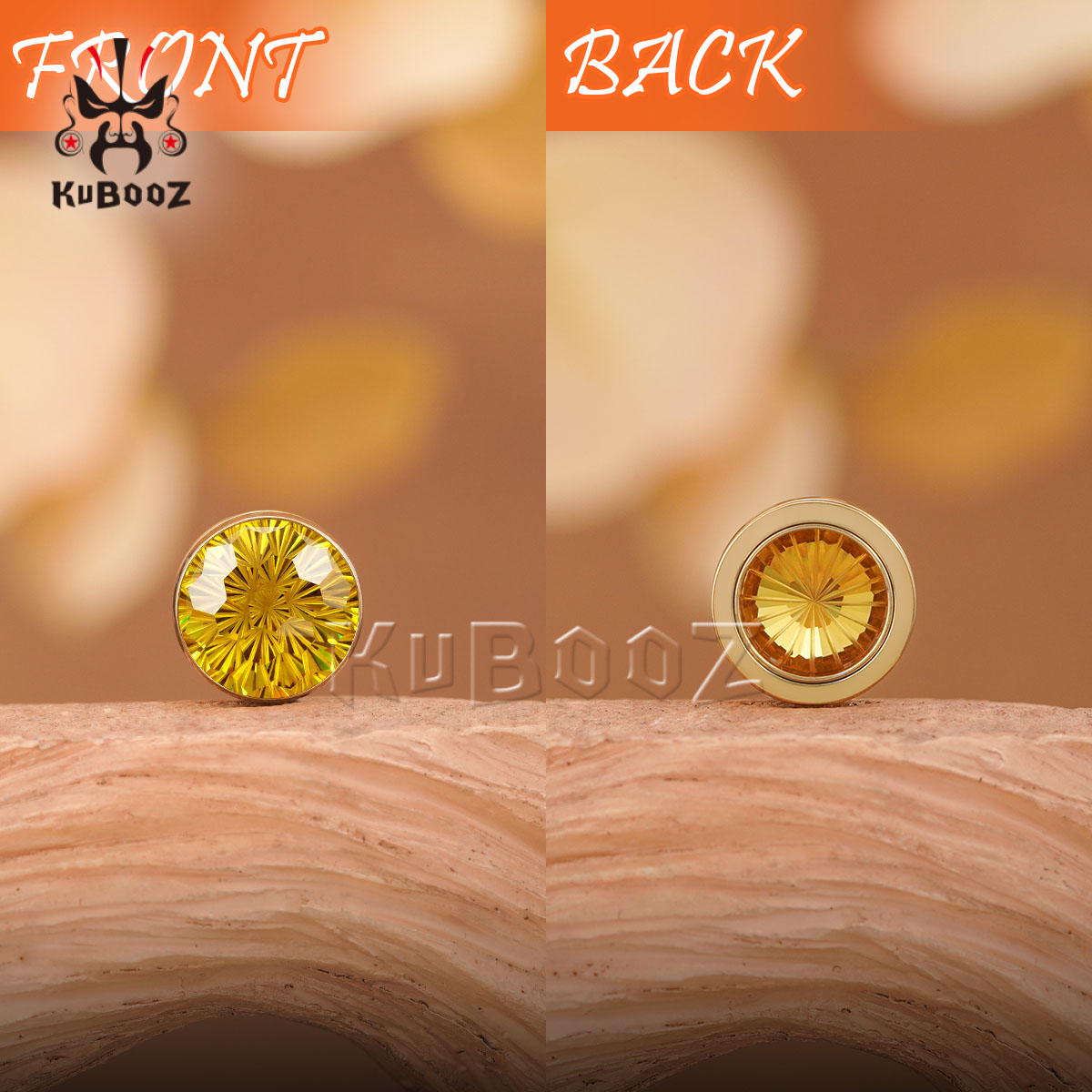 2PCS Shiny Yellow Crystal Diam - Yellow Body Jewelry 评论和价格