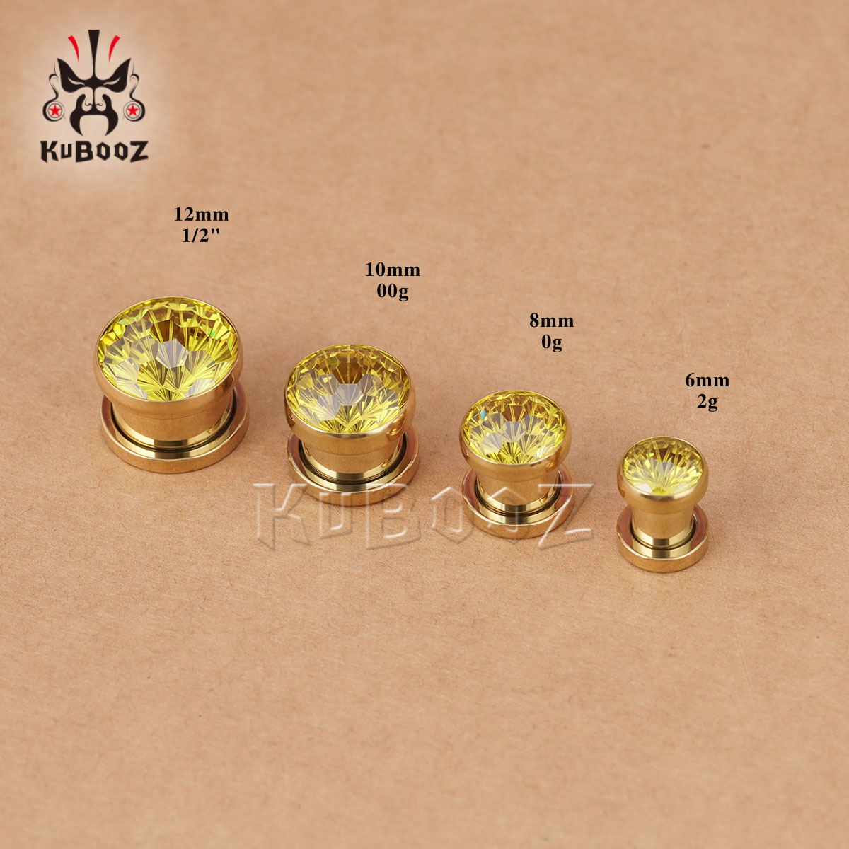 2PCS Shiny Yellow Crystal Diam - Yellow Body Jewelry 评论和价格