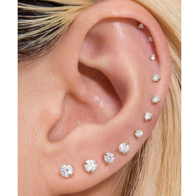 1Pair Classic Flat Back Screw  - Tragus Flat Back 评论和价格