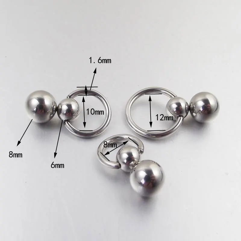 Stainless Steel Double Ball Cu - Nipple Bar Curved 评论和价格