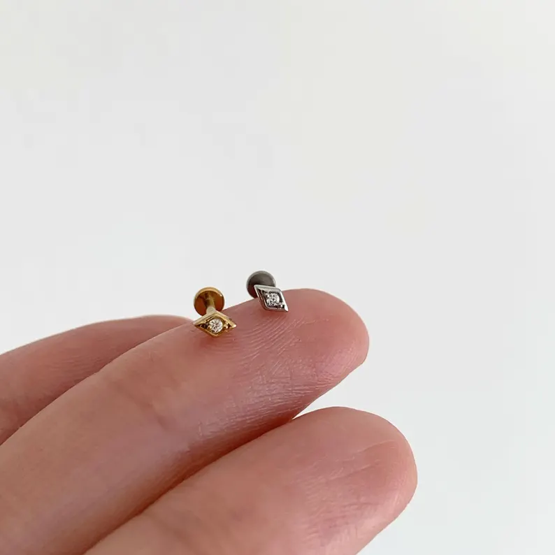 AIDE 1Pc 925 Sterling Silver R - Tragus Flat Back 评论和价格