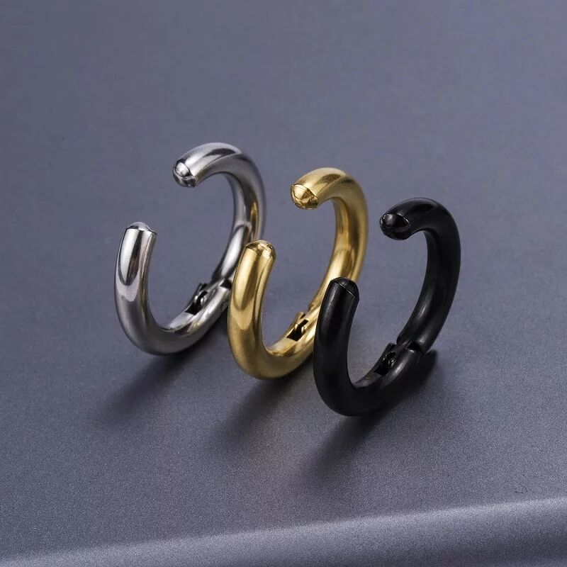 2/6Pcs Fake Huggie Hoop Earrin - Body Jewelry Hoops 评论和价格