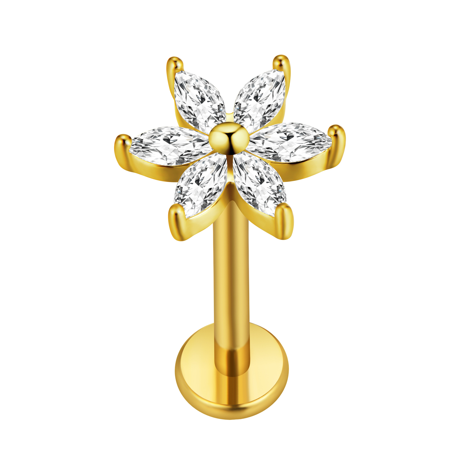 Maple Leaf Labret Piercing Sta - Tragus Flat Back 评论和价格