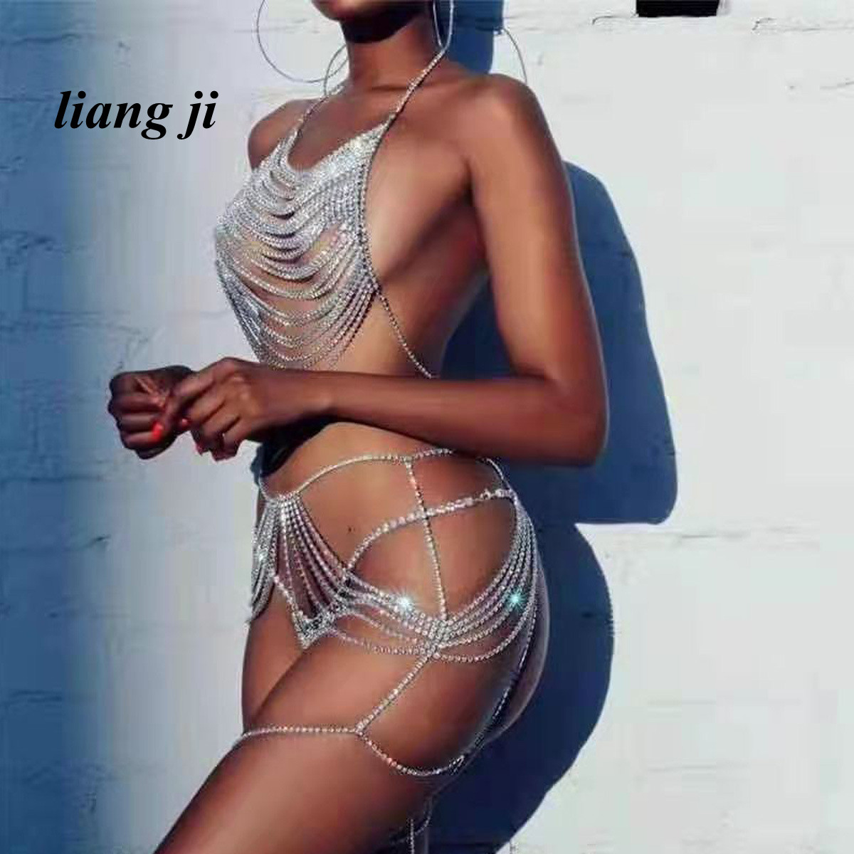 Sexy Body Chain Waist Chain Cr - Body Jewelry Bra 评论和价格