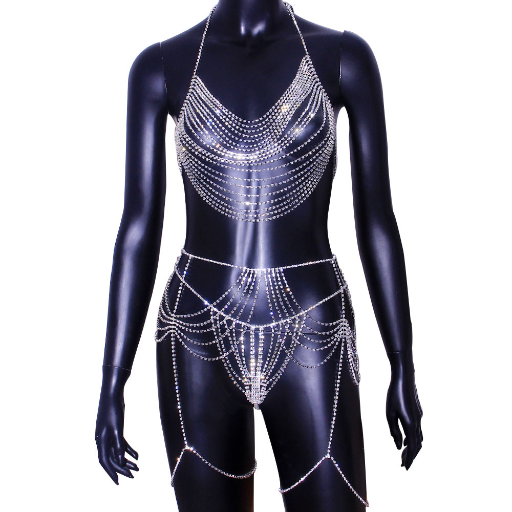 Sexy Body Chain Waist Chain Cr - Body Jewelry Bra 评论和价格