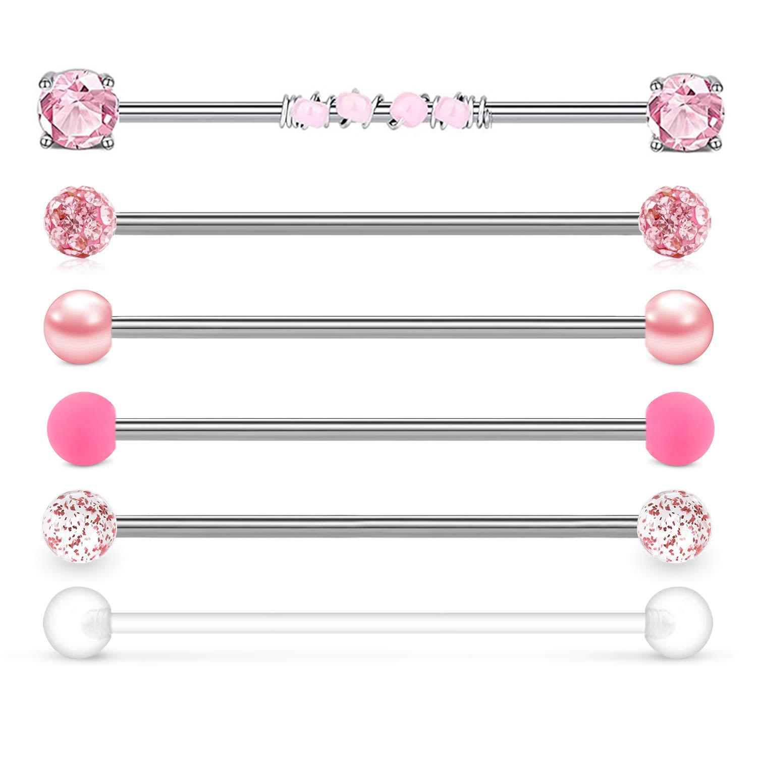 1pc/6pcs 14G 38mm Stainless St - Body Jewelry Industrial 评论和价格