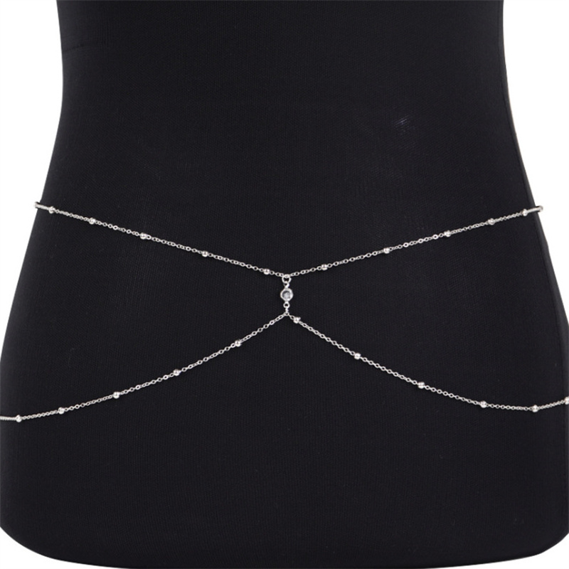 Clear Rhinestone Beaded Belly  - Body Jewels 评论和价格